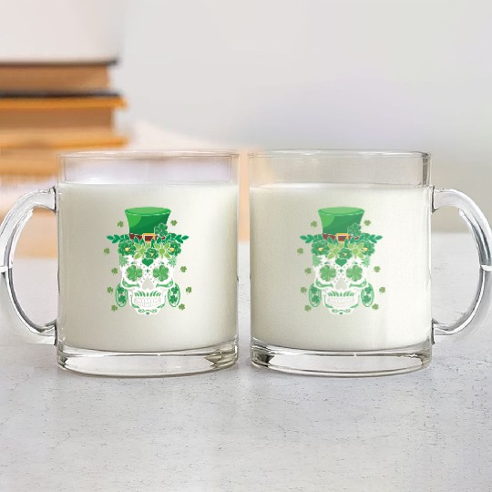 El Dia De Los Muertos Mardi Gras Costume Flower Glass Mugs