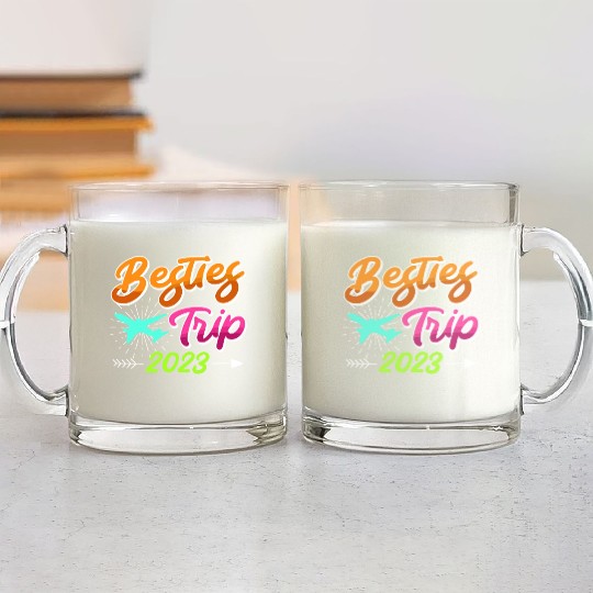 Besties Trip 2023 Vacation Friends Spring Break Glass Mugs