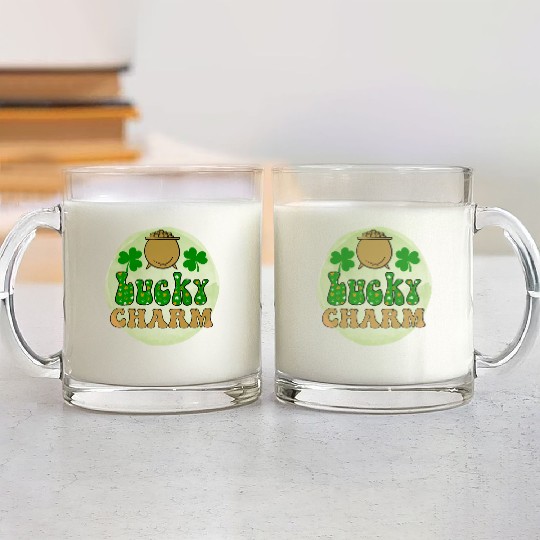 LuckyPatricks Day Sublimation Glass Mugs