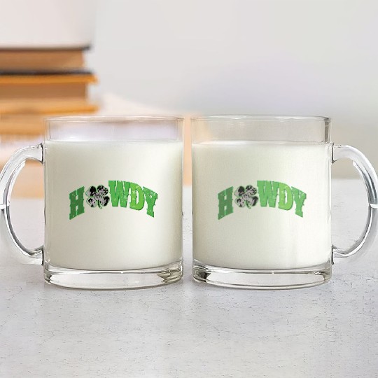 Howdy Western St Patricks Day Glass Mugs