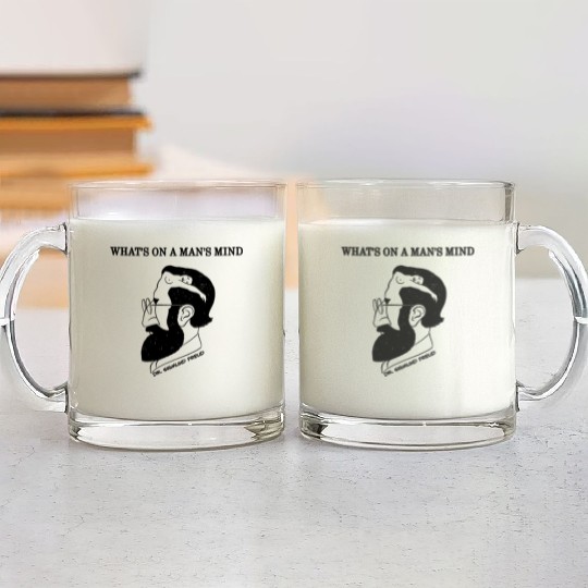 What's On A Man's Mind Dr. Sigmund Freud Glass Mugs