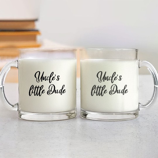 Uncle's Little Dude Hipster Baby, Cute Baby Boy Glass Mugs