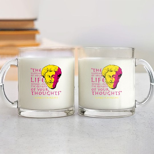 Marcus Aurelius Stoic Philosophy Quote Glass Mugs