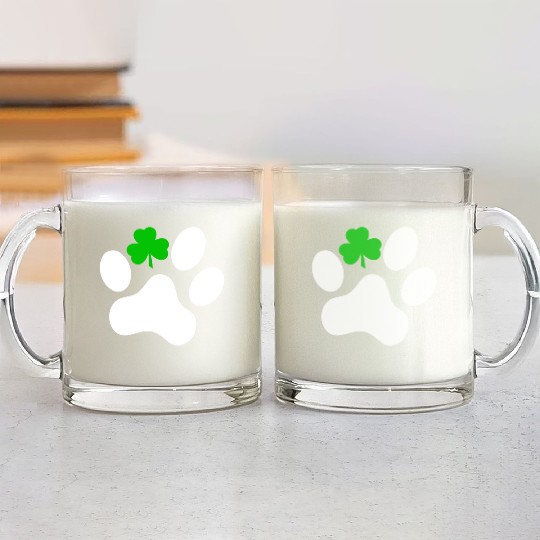Dog St. Patrick's Day Shamrock Dog Glass Mugs