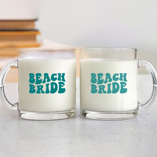 Beach Bride Teal Beach Theme Bachelorette Glass Mugs