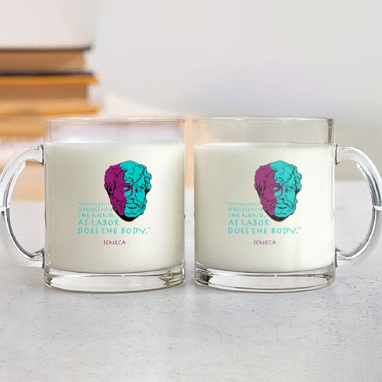 Seneca Stoic Philosophy Quote Glass Mugs