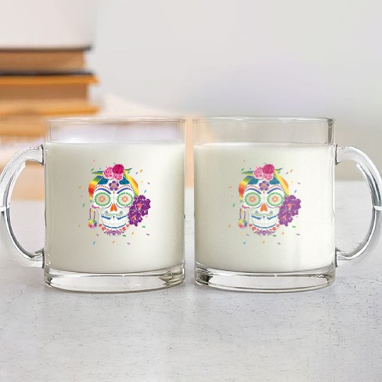 Gay Dia De Los Muertos LGBTQ LGBT Pride Month Glass Mugs