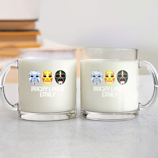 Rocky Loves Emily Funny Glass Mugs