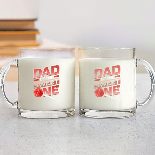 Dad Of The Sweet One Lollipop Glass Mugs
