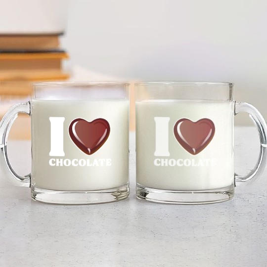 I Love Chocolate Glass Mugs