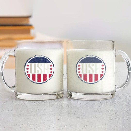 Patriotic America USA Flag 4th Of July American Glass Mugs