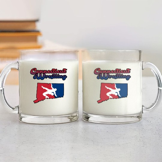 Connecticut Wrestling Glass Mugs