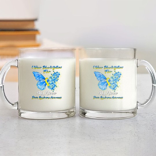 Kids I Wear Blue Yellow For My Niece Down Syndrom Glass Mugs