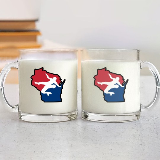 Wisconsin Wrestling Glass Mugs