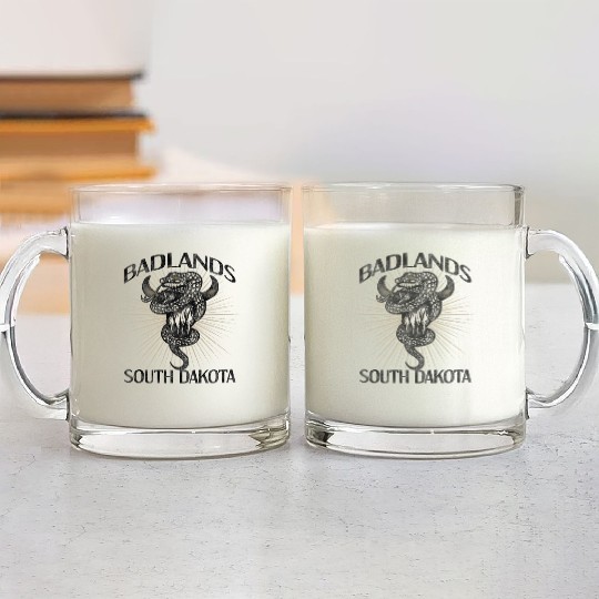 Badlands Us National Park South Dakota Bison Glass Mugs