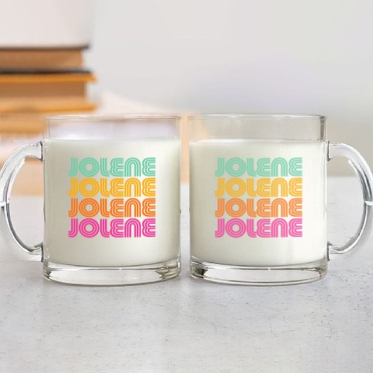 Jolene Retro Vintage 70s 80s Rainbow Pink Song Sun Glass Mugs