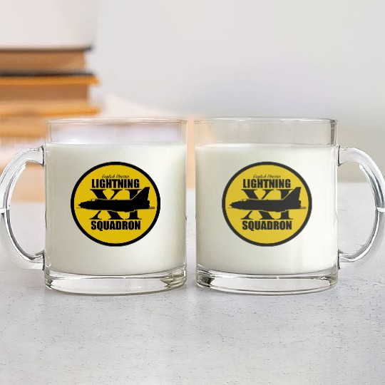 English Electric Lightning 11th Squadron yellow Glass Mugs