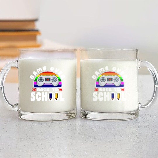 Funny Game Over Kids Student Back To School Glass Mugs