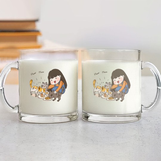 Crazy Cat Lady is My Destiny Glass Mugs