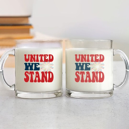 United We Stand DS - USA Independence 4th of July Glass Mugs
