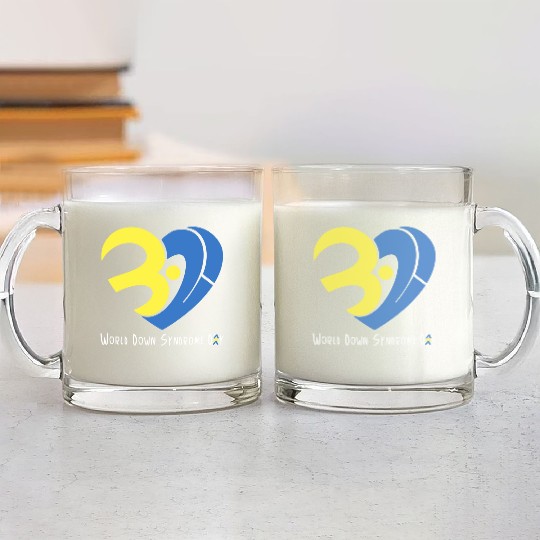 Love World Down Syndrome Awareness Day Love 3 Glass Mugs