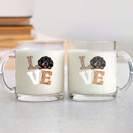 Dachshund Dog I Love My Dachshund Funny Dog Lovers Glass Mugs