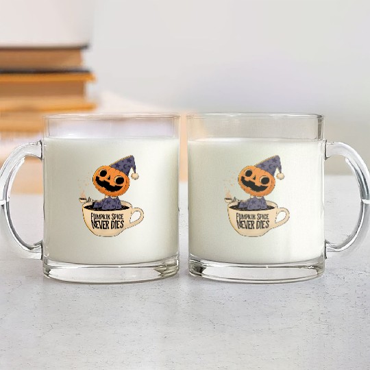 Pumpkin Spice Never Dies Glass Mugs