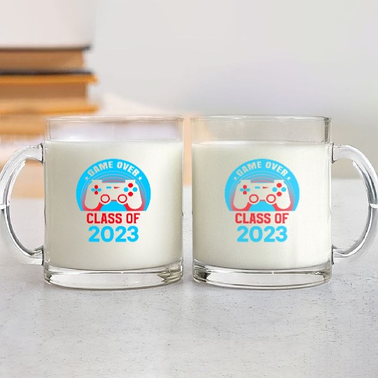 2023 Game Over Class of 2023 Graduate Awesome Glass Mugs