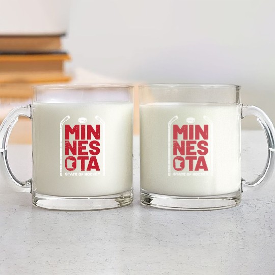 Minnesota State Of Hockey Mn State Map Glass Mugs