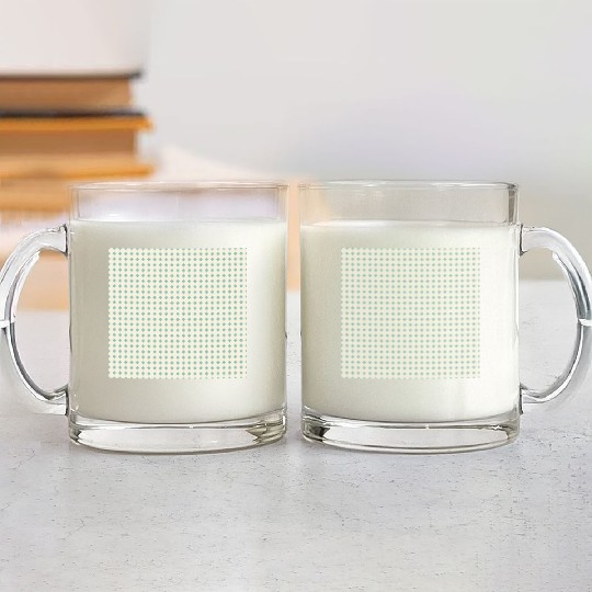 Teal Squares Pattern Glass Mugs