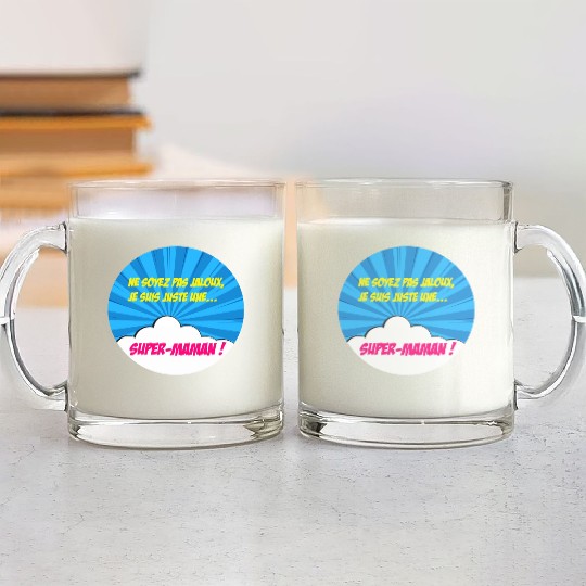 Super-mom super-hero. Best mom Mother's day Comics Glass Mugs