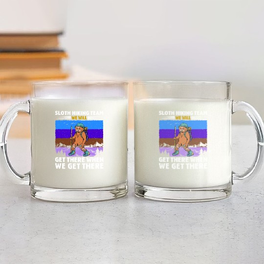 Sloth Hiking Team Wanderlust funny Mountaineer Glass Mugs