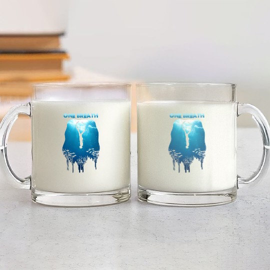 Freediving One Breath Diving Apnea Ocean Free Dive Glass Mugs