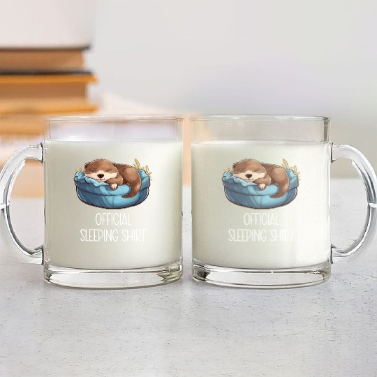 Official sleeping pajama Glass Mugs sea otter