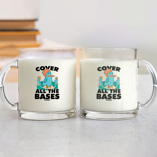 Baseball game with funny birds Glass Mugs