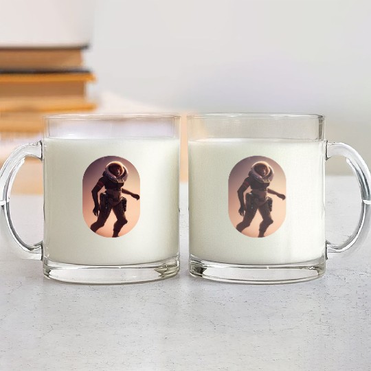 Astronaut Monkey Discovering Planet Mars 1 1 Glass Mugs