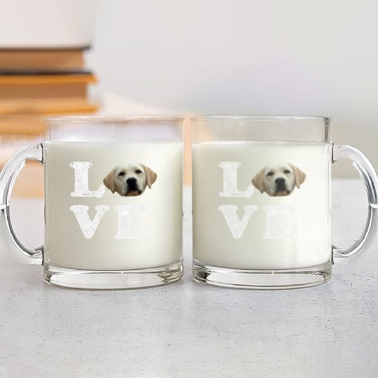 I Love My Yellow Lab Labrador Retriever Dog Glass Mugs