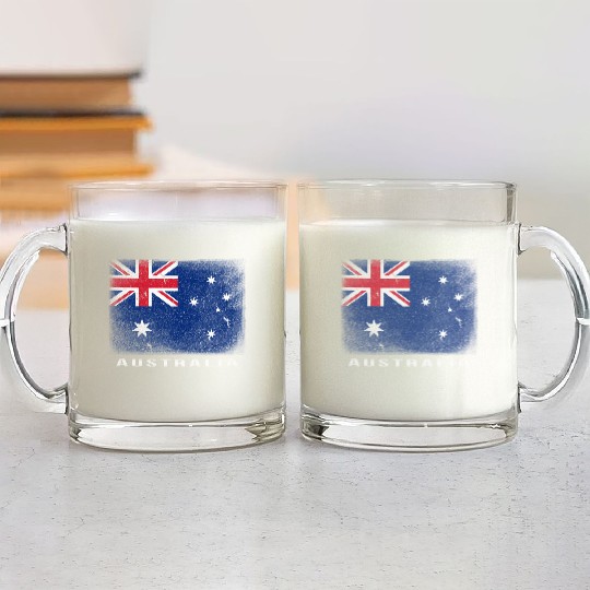 Australian Flag Australia Love Glass Mugs