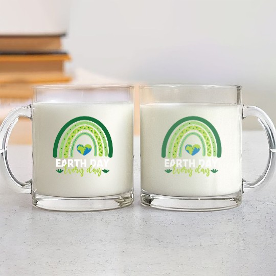 Earth Day Teacher Earth Day Everyday Rainbow Glass Mugs
