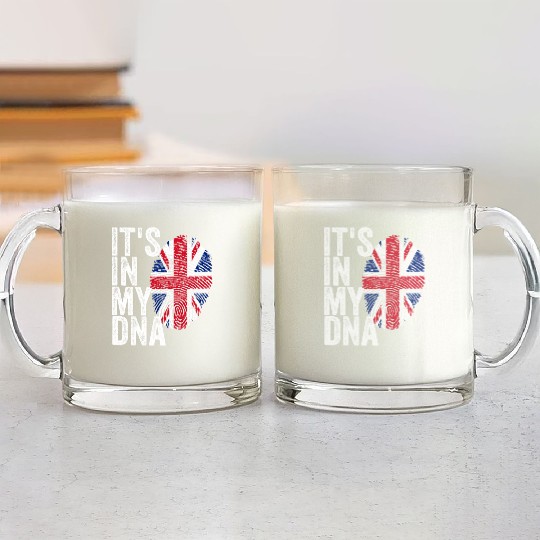 It'S In My Dna Uk Union Jack England Flag Eu Glass Mugs