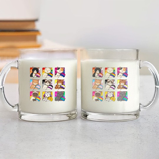 LGBTQ+ Pride Cats Glass Mugs