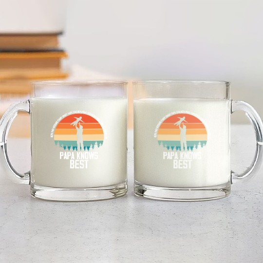 Hilarious Papa Knows Good Dad Qualities Outfit Glass Mugs