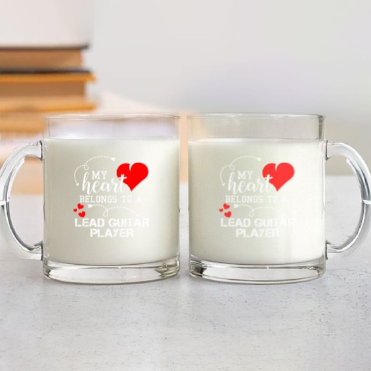 I Love My Lead Guitar Player Husband Wife Glass Mugs
