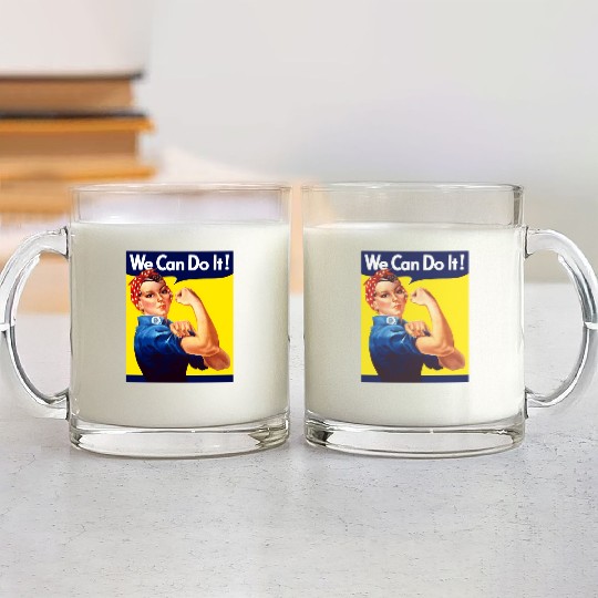 Rosie The Riveter We Can Do It Glass Mugs