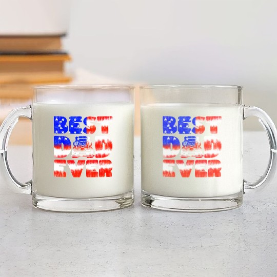 Best Dad Ever Us American Flag Father's Day Truck Glass Mugs