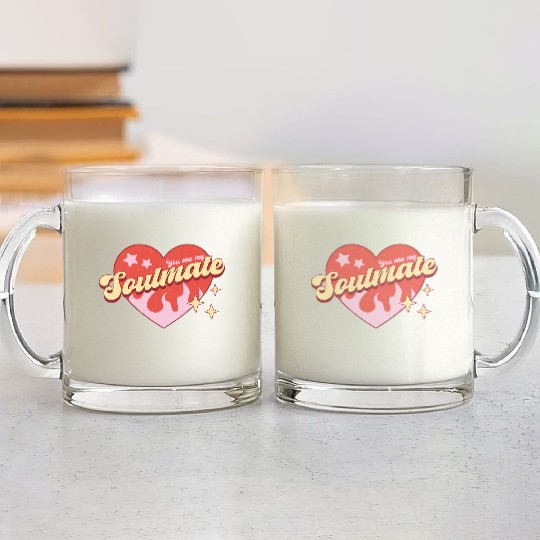Soulmate heart valentine sublimation trending Glass Mugs