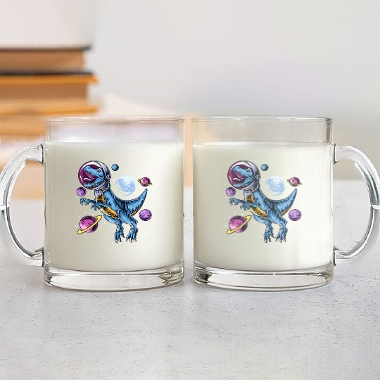 Dinosaur Astronauts Science Fiction Science Glass Mugs