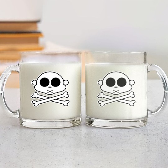 Monkey Cross Bone Glass Mugs