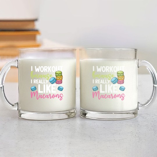 Funny Macaron Workout Ice Cream Sandwich Macaron Glass Mugs