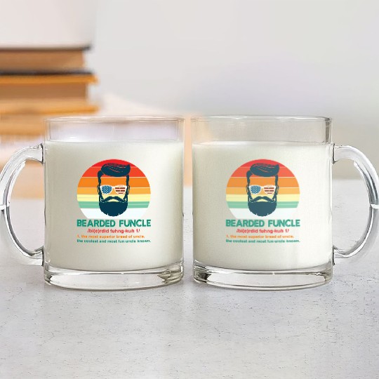 Bearded Funcle Definition Uncle Glass Mugs